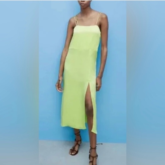 Satin Midi Slip Dress - Picture 3 of 4